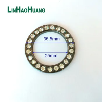 

25pcs15mm,19mm,25mm Rhinestone Metal O Ring Nickel&Black Nickel&Gold Plated Backpack Collar Harness Rings Bag Parts Accessories