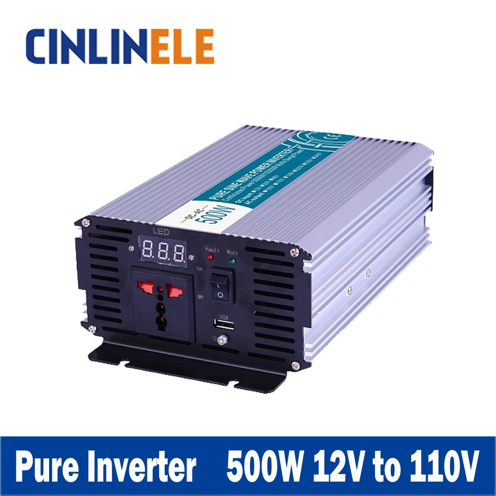

Smart Series Pure Sine Wave Inverter 500W CLP500A-121 DC 12V to AC 110V 500w Surge Power 1000W