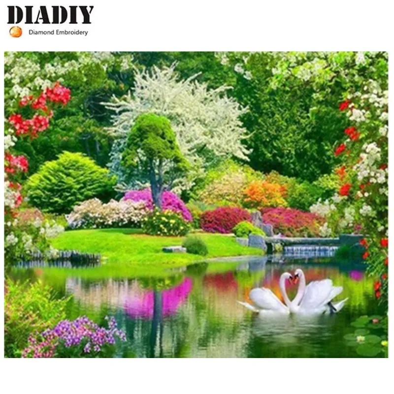 

Full Drill Square Diamond 5D DIY Diamond Painting"Spring view"Diamond Embroidery Cross Stitch Rhinestone Mosaic Painting