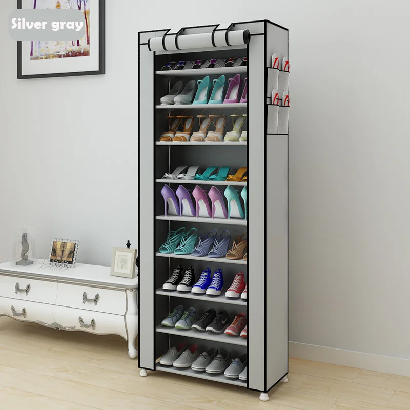 Fashion minimalist creative non-woven double-row home shoes organizer modern shoes cabinet shoes closet multi-purpose shoes rack