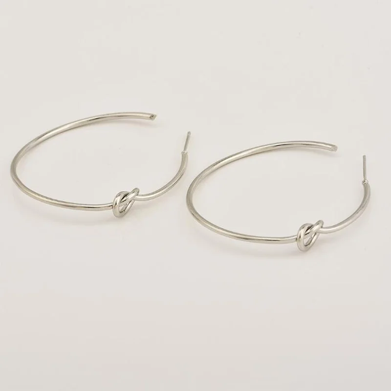ES135 новые модные серьги с круглым узлом, индивидуальное женское кольцо для ушей, ювелирные изделия, большие круглые простые серьги для женщин, Brincos