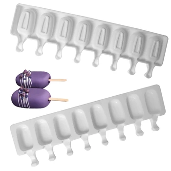 

8 Cell Silicone Frozen Ice Cream Mold Juice Popsicle Maker Children Pop Mould Lolly Tray Kitchen Accessories