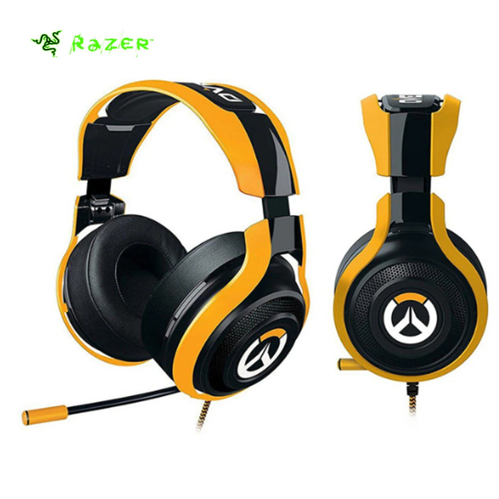 Original Razer Man O'War Tournament Edition Analog Gaming Headset with Mic  for PC/Mac/PS4 - Black + Yellow