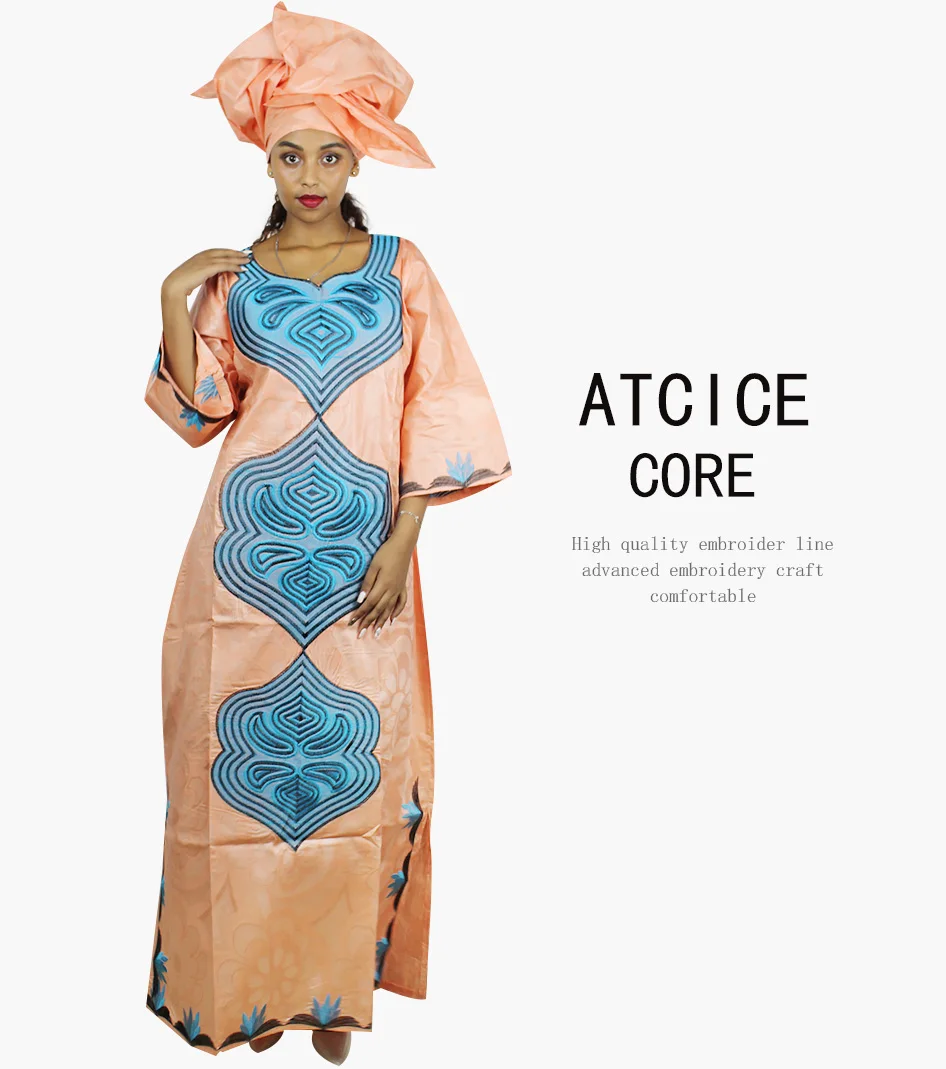 Африканские платья для женщин Модный дизайн Африканский Базен riche длинное платье LA063