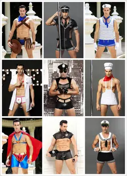 

Hot policemen nurse cowboy costume cosplay sexy party gay uniforms club wear doctor sailor role play fancy clothing for men