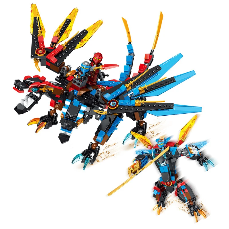 

304pcs Children's building blocks toy Compatible Legoings Ninjagoes DIY figures Bricks Ninja Black Ice Lava birthday gifts