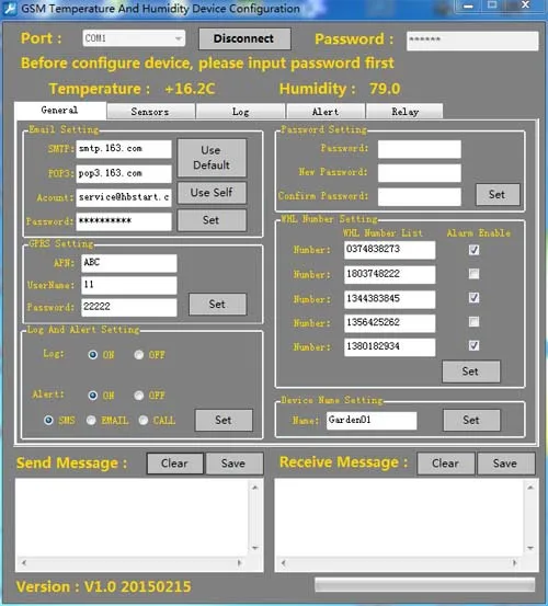Verde de Temperatura e Umidade Controlador de Dispositivo de Monitoramento de Alarme Relatório de Log Alarme da Casa Badodo Casa E-mail Temp Verde Gsm Sms 5 e Umidade Controlador de Dispositivo de Monitoramento