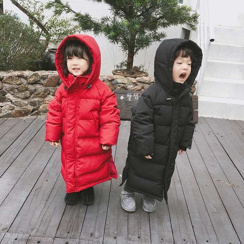

90% white duck down snow suit jacket super long cover leg kid coat hooded baby infant toddler girl boy winter outerwear children