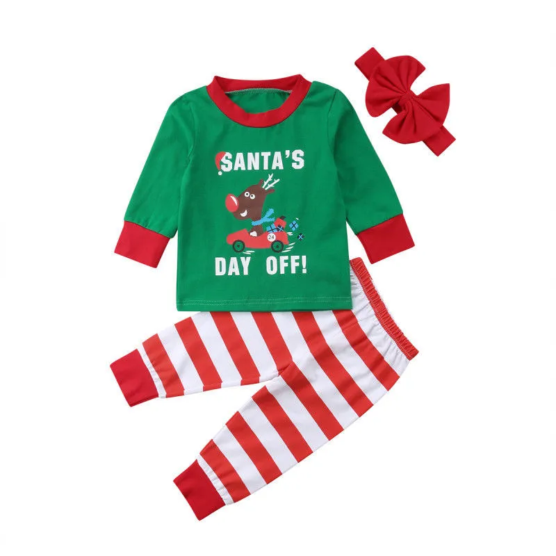 

Autumn Winter Brothers Sisters Christmas Clothes Sets For Baby Boys Girls Xmas Outfits Printing T Shirts Pullovers Pants Tousers