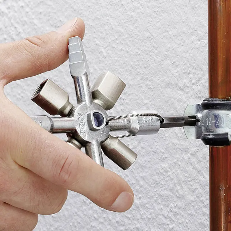 

10 In 1 Alloy Multifunctional Wrench Cross Key for Elevator Electrical Cupboard Box Train Cabinet Universal Square Triangle