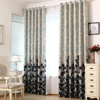 

Thick Blackout Curtains For Living Room Bedroom Fashion Printed Leaves Window Curtain Fabric For Kitchen Textile For Home tende