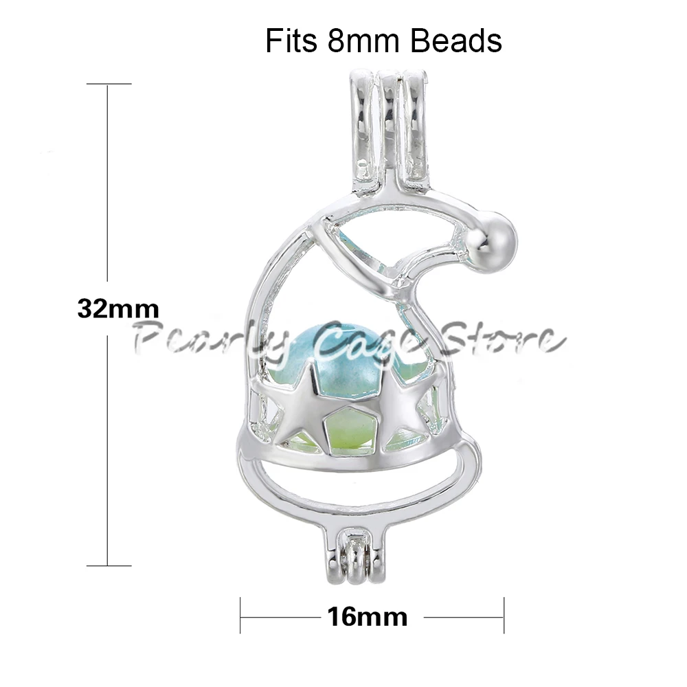 5 шт. серебряный цвет Рождественская жемчужная клетка-медальон эфирное масло колье аромараспылитель подвески для устричная жемчужина DIY серьги делая кулон