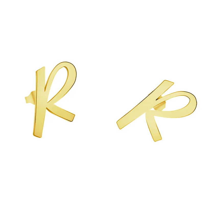 

Custom Gold Stud Earrings For Women Pendientes Initial Letter Personalized Name Earring Gifts BFF Boucle D'oreille Femme 2019
