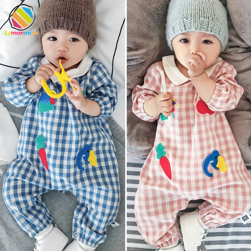 

Lemonmiyu Baby Girl Rompers Newborn Spring Autumn Cartoon Cute Jumpsuits Infant Long Sleeve Cotton Baby Boy 0-3T Outfits Clothes