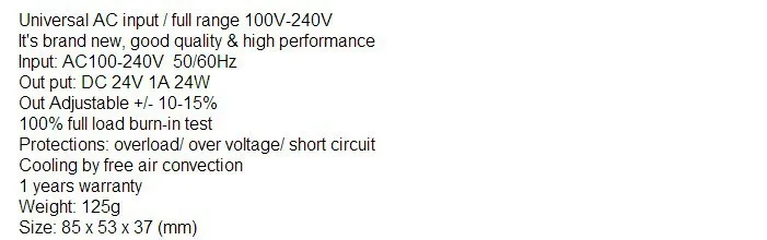 1A 24 Вт AC110V-220V для DC24V Регулируемый переключатель Питание драйвера Электронный swiching трансформатор для цветных(RGB) светодиодных лент Светодиодная лента