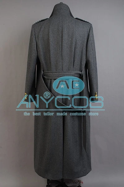 Torchwood Doctor Captain Jack Harkness Wool Trench Coat - Dark Blue Halloween Cosplay Costume image 4