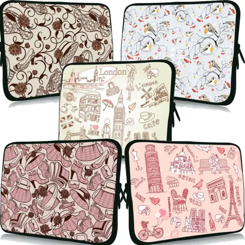  New 2014 Computer Accessories Tablet PC Bag Print Soft Neoprene Laptop Bag Notebook Cases Cover For 12-17 inch Free Shipping 