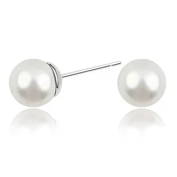 

20pairs/lot Wholesale Promotion Price Round White Pearl Stud Earrings Pearl Earrings Fashion Cheap Jewelry (6 Colors to Choose)