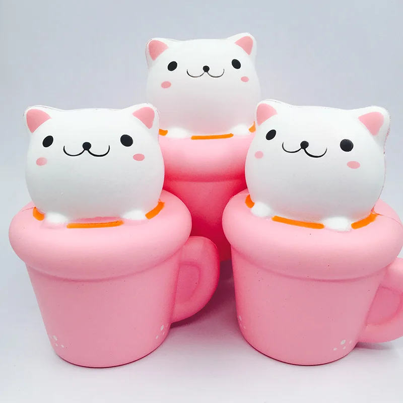 Squishy 1 шт. Милая Подвеска для телефона Милые Чашки кошка squishy замедлить рост squeeze игрушечные лошадки подарок для детей