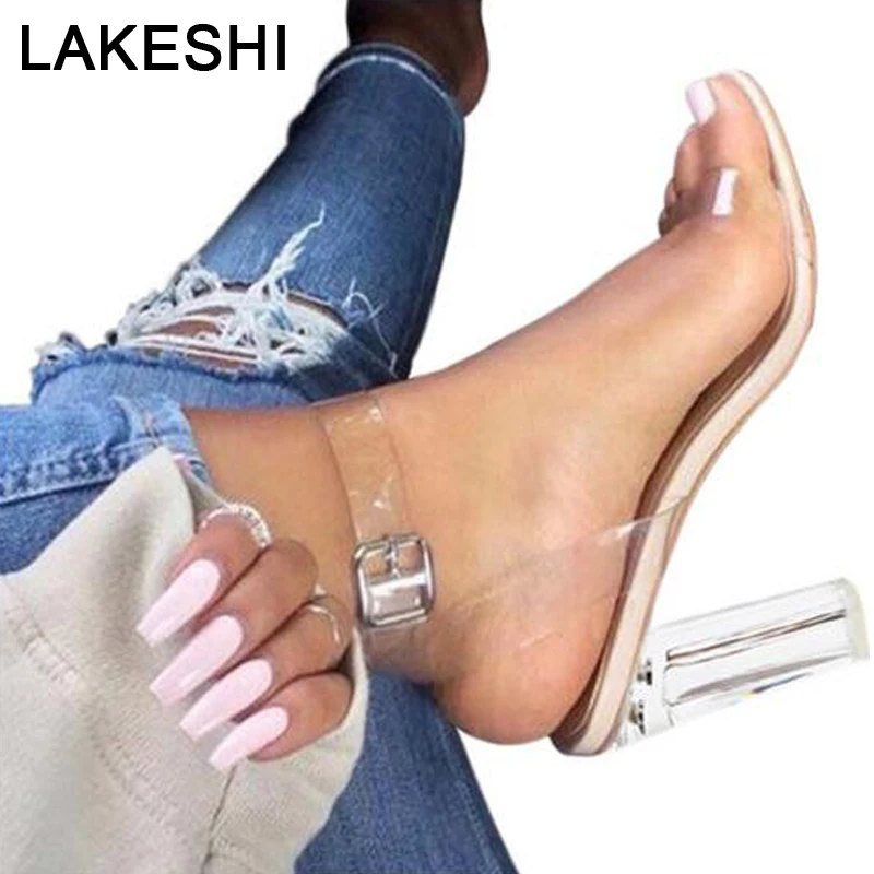 

Women Sandals Summer Women Shoes Transparent PVC High Heels Jelly Shoes Woman Sandalie Fashion Ladies Shoes Women Pumps Female