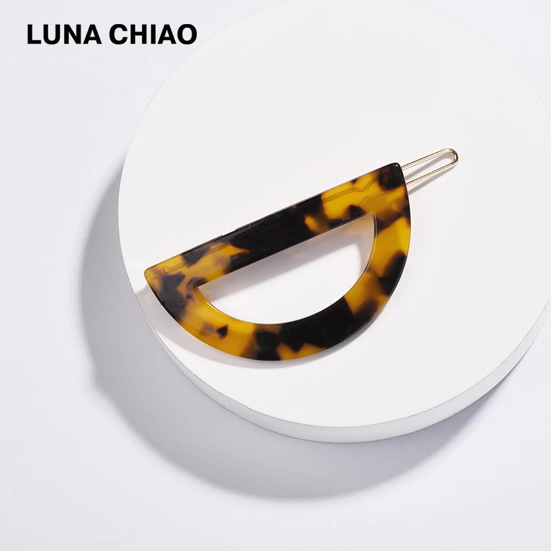 LUNA CHIAO популярные аксессуары для волос полукруглые акриловые Черепаховые