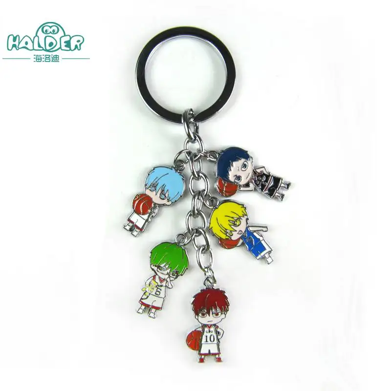 

Halder Kuroko no Basuke Key Chains Anime Pendants Keyring Round Bag Trinkets Animation Cartoon Characters Decoration Accessories