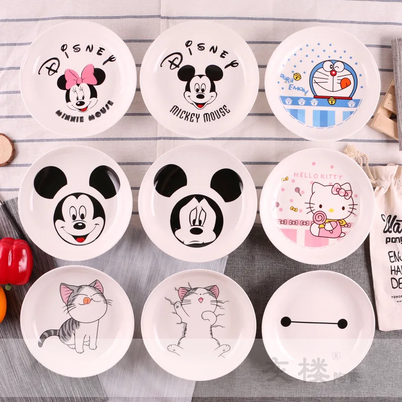 Мультфильм детская посуда керамическая Творческий тарелку риса блюдо домашние блюда тарелках пластина может быть микроволновая печь