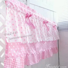 Розовый плед Воланы лук красивый кофе занавес полутени маленькие короткие шторы для кухни 50*150 см Индивидуальные