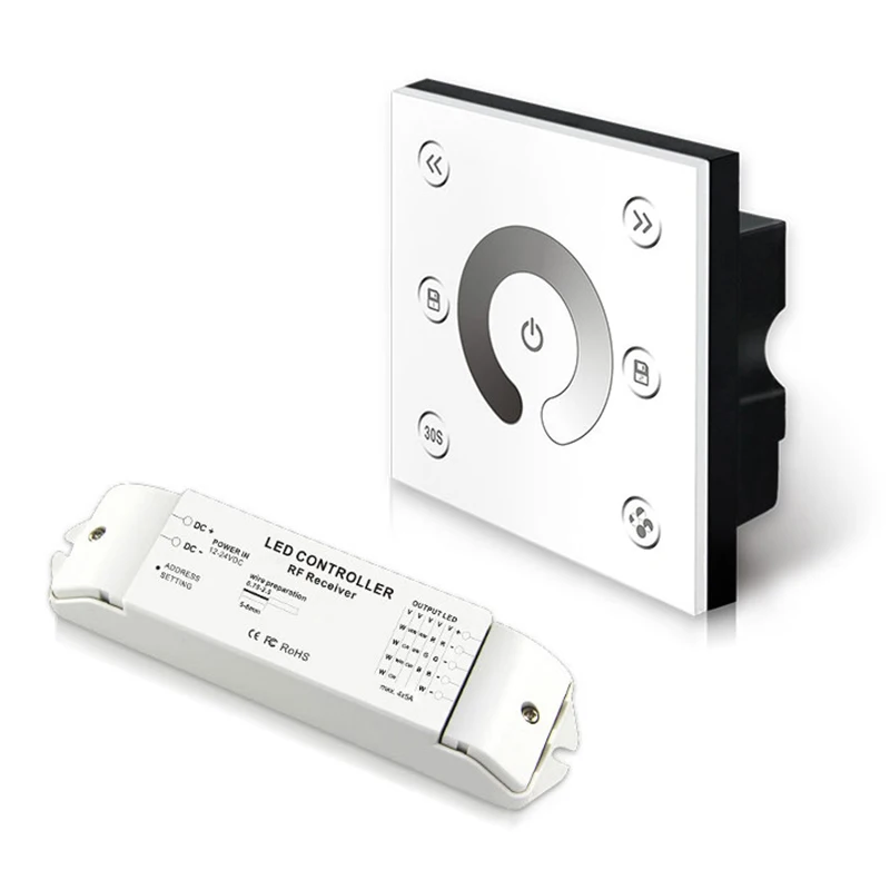 New Led Dimmer P1X+R4 Receiver AC85V 240V Touch Panel Wall Mount RF
