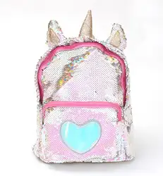 Популярный женский рюкзак с блестками, милый ранец с единорогом, подростковые; школьные сумки для девочек, женские рюкзаки mochila de couro