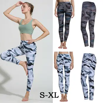 

New Women Ladies Fashion Casual Summer Leggings Sport High Waist Fitness Camo Print Leggings Running Gym Scrunch Trousers