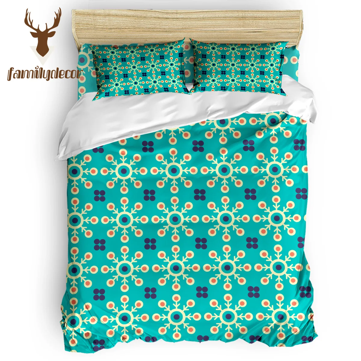 

FamilyDecor Retro Ethnic Square Pattern Bedding Set Luxury Comforter Bedding Sets 3D King Size Red Blue Cotton DHL Free Shipping