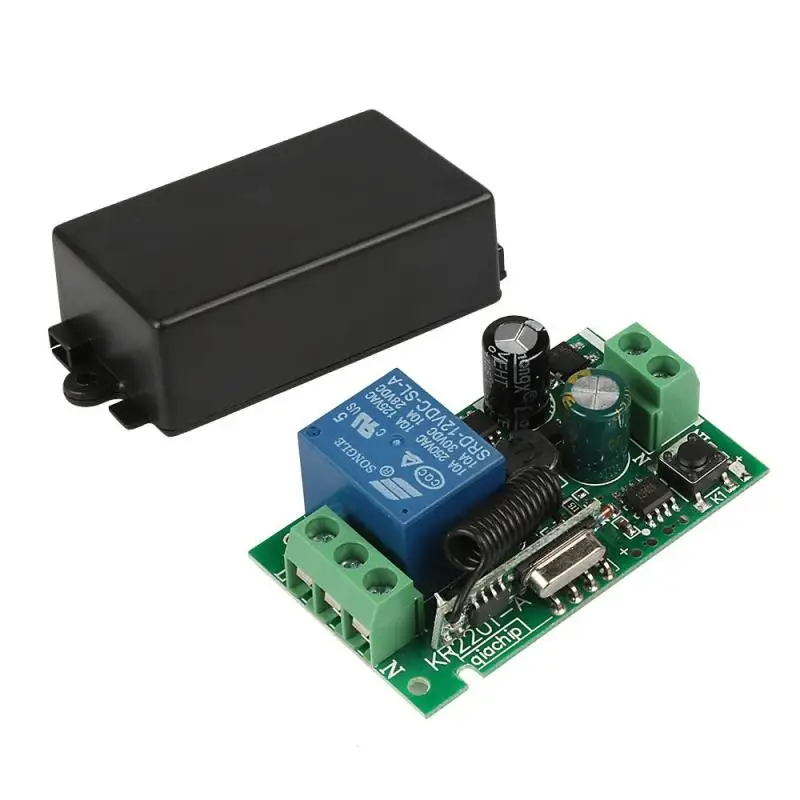 433Mhz Universal Wireless Remote Control Switch AC 85V ~ 250V 110V 220V 1 Channel Relay Receiver Module and RF 433 Mhz Remote Controls kr2201-4 Regular price $9.99 220V 1CH Receiver + KT05 Remote Control - $9.99 USD KT05 Remote Control - $5.99 USD 220V 1CH Receiver - $5.99 USD