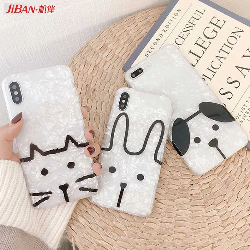 JIBAN Shell pattern small animal Phone Case for apple iphone XS Max XR iPhone 8plus 7p 6s 6plus Back Cover Cute Cartoon Capa |