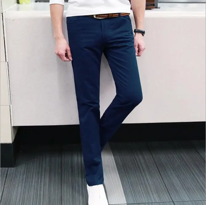 Free Shipping Men Casual Pants 2017 New Fashion Slim Straight High ...