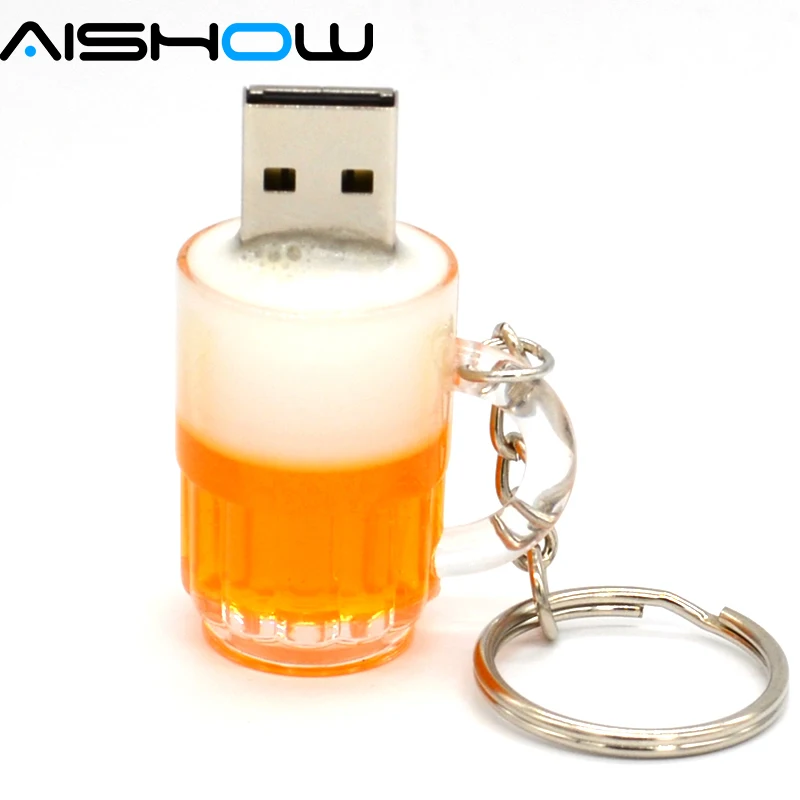 

2017 Real capacity flash drive Plastic USB drives cute beer cup pendrives 4GB/8GB/16GB/32GB Personality gift flash memory