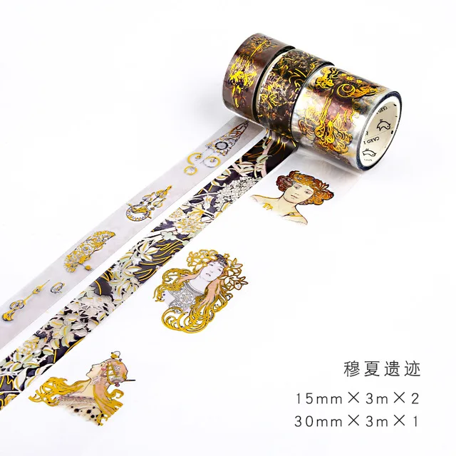 3 шт./партия, параллельная вселенная, прозрачный набор декоративного скотча Васи, японские наклейки для домашних животных, скрапбукинг, клейкая позолота, стирающаяся, стационарная - Цвет: 12