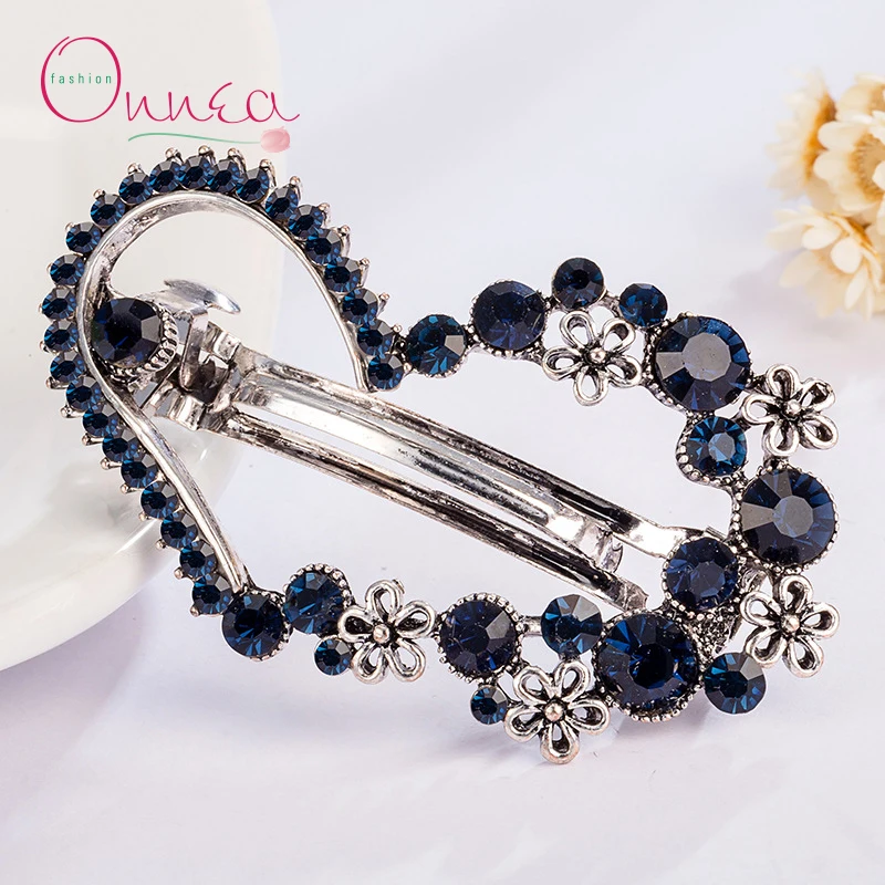 

Onnea Butterfly Heart Crown Hairpin Blue Crystal Headwear Barrette Hair Clip Headwear Accessories Jewelry For Woman Girls