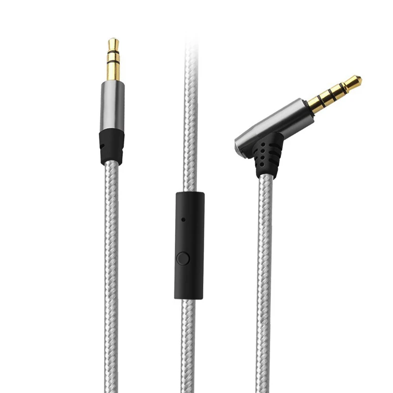 AECHEER 1M 3.5mm AUX Cable Male To Male Jack Audio Cable Cord w/ In-line Remote & Microphone For Headphones AECHEER 1M 3.5mm AUX Cable Male To Male Jack Audio Cable Cord w/ In-line Remote & Microphone For Headphones