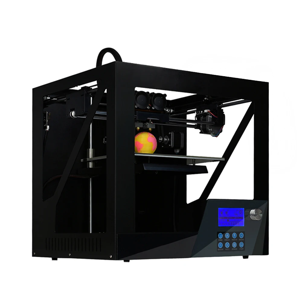 Двойной экструдер 3d технология цветное сопло металлический каркас 3D принтер с