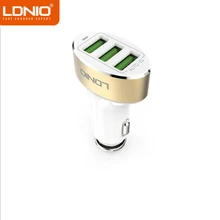 LDNIO C501 3usb автомобильное зарядное устройство 5.1A Универсальная зарядка 25,5 Вт для Xiaomi iPhone iPad samsung