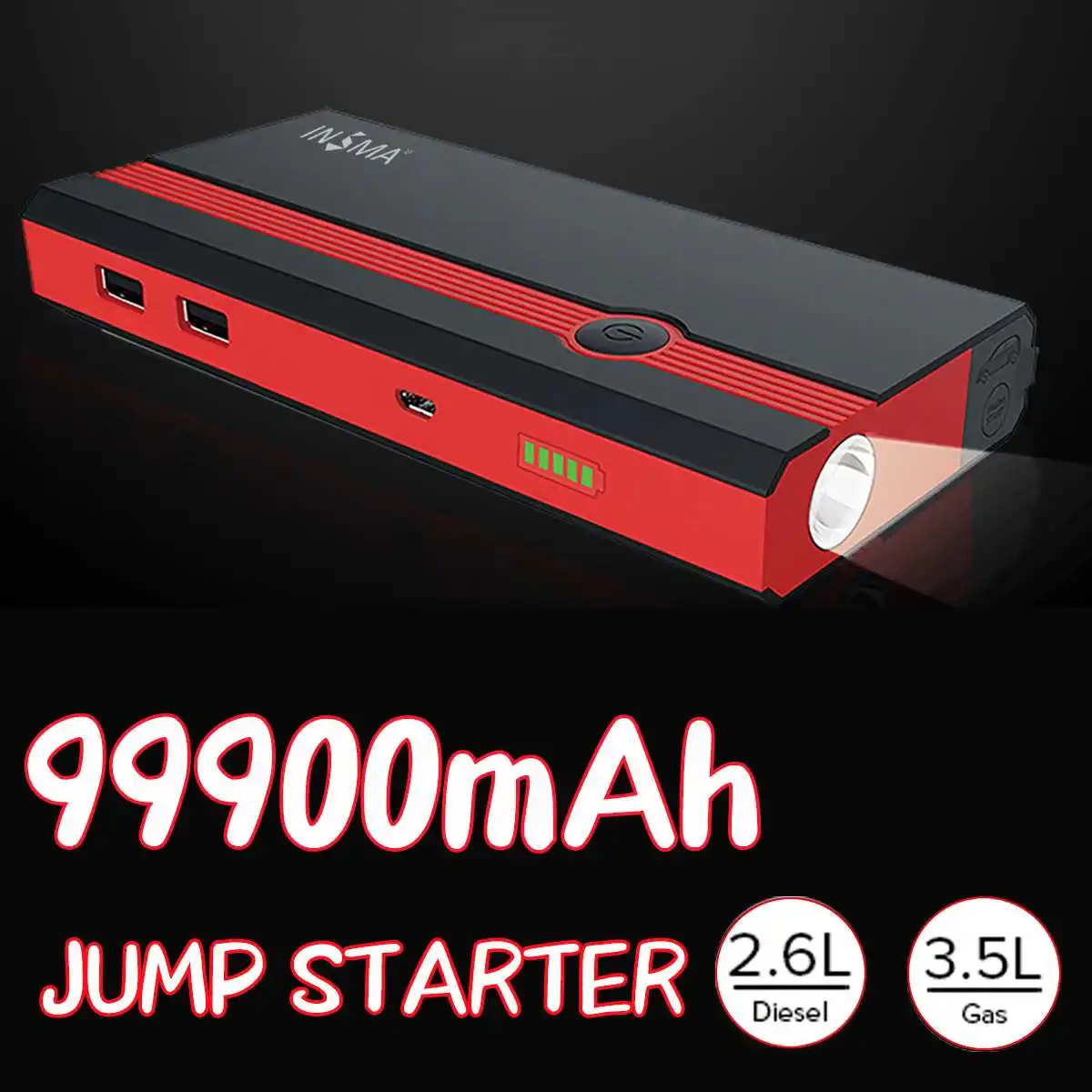 99900 мАч многофункциональный автомобильный стартер Power Bank 12V 400A USB портативный аварийный Автомобильный Аккумулятор Booster пусковое устройство 99900 мАч многофункциональный автомобильный стартер Power Bank 12V 400A USB портативный аварийный Автомобильный Аккумулятор Booster пусковое устройство