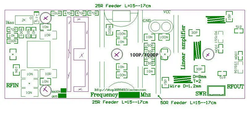 100 Вт UHF 400-470 МГц 7-8A 24 В Усилитель мощности доска для радиолюбителей DIY C4-004