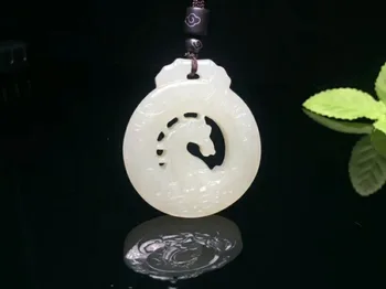 

h23#Exquisite Hetian jade antique animal pendant