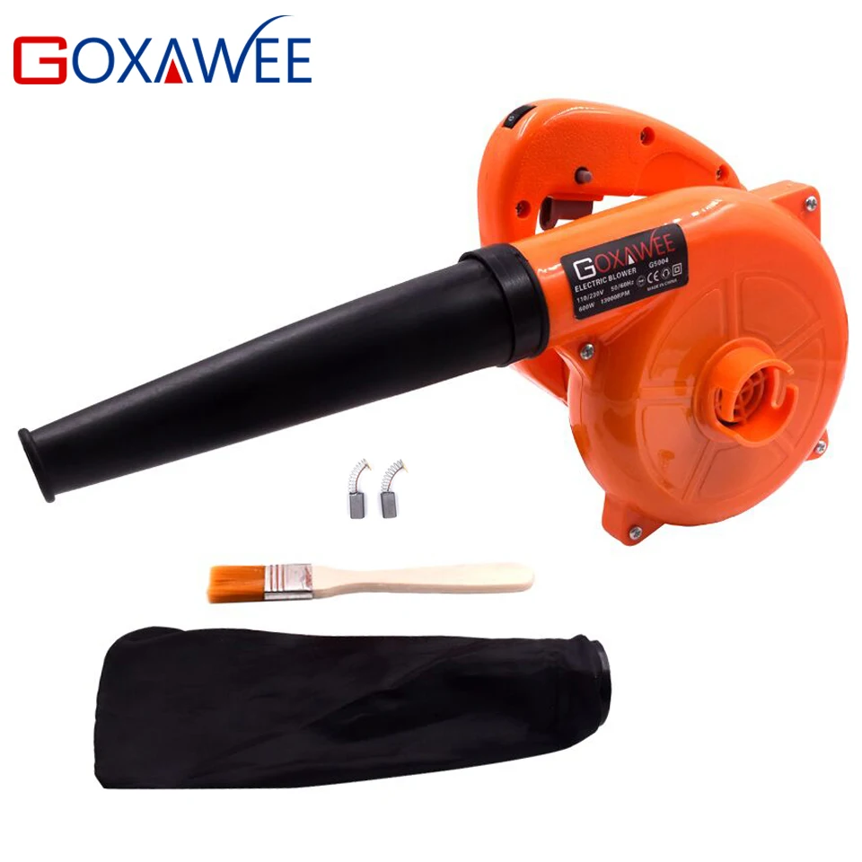 GOXAWEE 220V 6 Speed Electric Air Blower Vacuum Blowing Dust Collector Hand leaf Blower 2 in 1 Fan Computer Cleaner 1.4m Cable