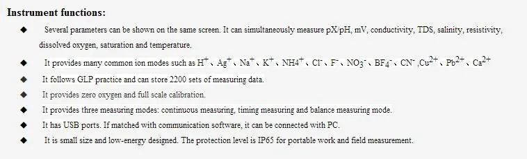 DZB-718C портативный мультипараметрический измеритель(проводимость, растворенный кислород, температура