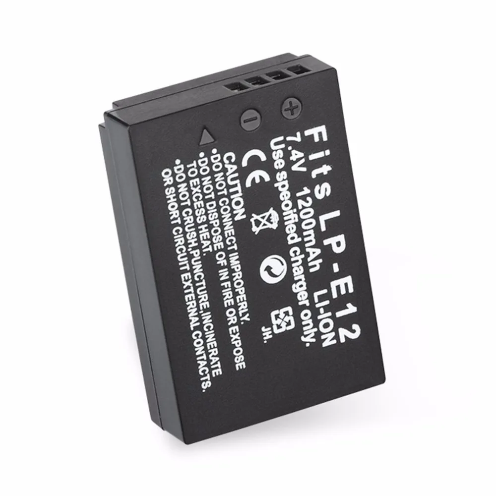 2 шт перезаряжаемый аккумулятор для камеры без ртути 1200 mAh Запасной аккумулятор аксессуар для Canon LP-E12 для EOS 100D