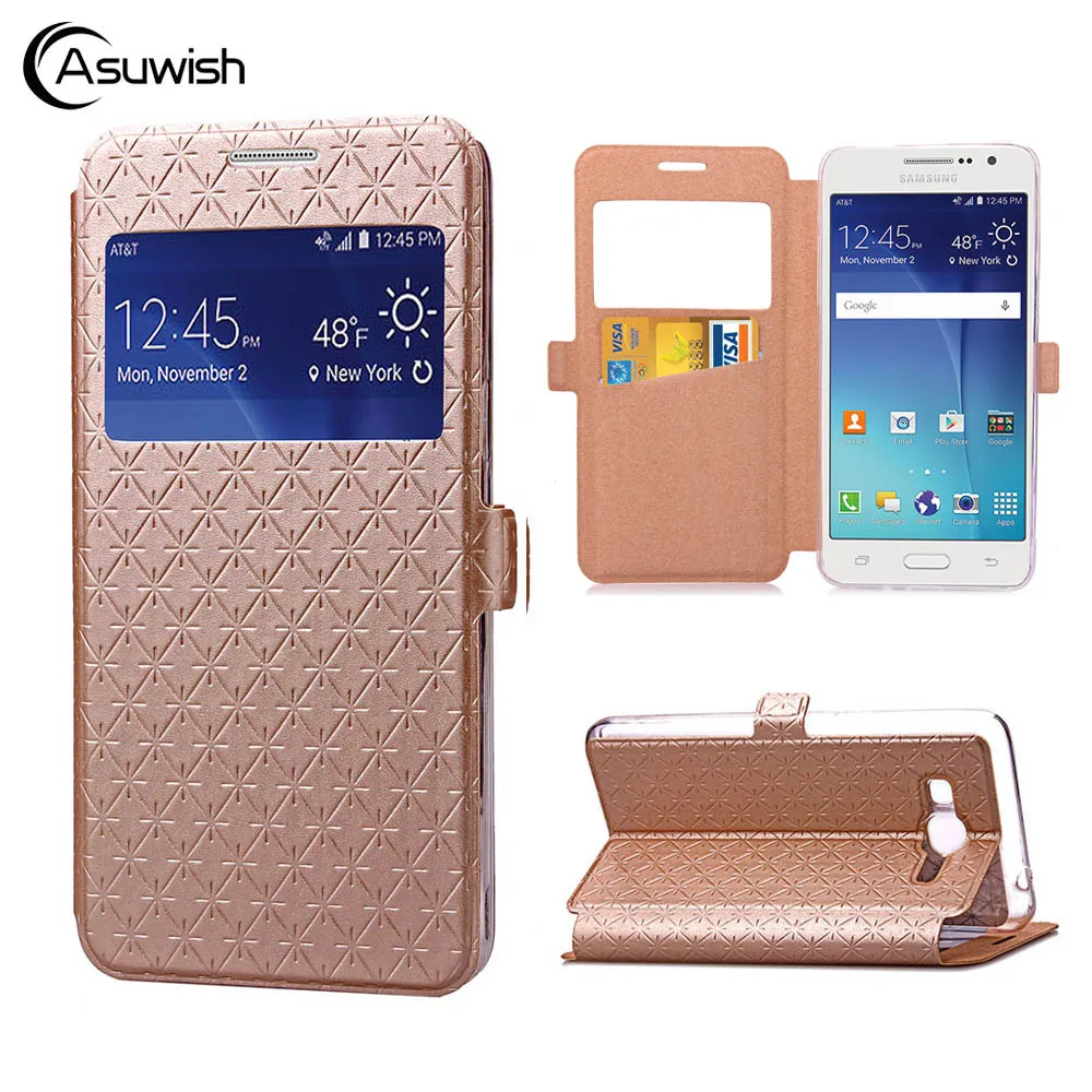 Asuwish кожаный чехол книжка для Samsung Galaxy Grand Prime Grandprime SM G530 G530H G531 G531H G531F G531H|case for samsung