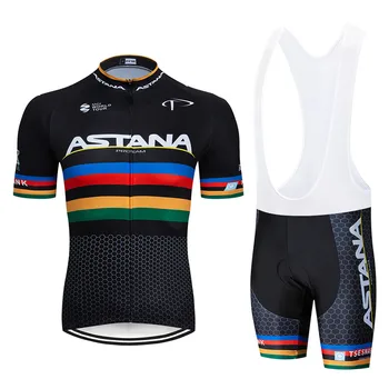 

2019 Pro TEAM Bike Clothing ASTANA Cycling Jersey Set White Ciclismo Jersey Short Sleeve Set Cycling Clothing MTB Wear 9D