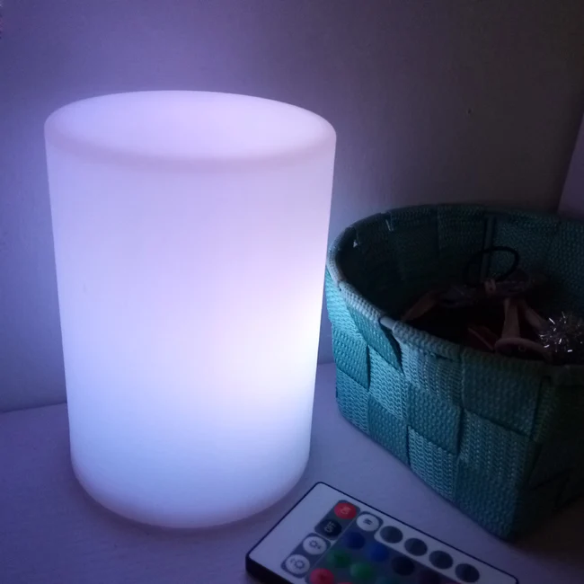 

2018 New D10*H15cm 16 Colored Changing Cylinder Night Light for Christmas New Year Decoration free shipping 10pcs/lot